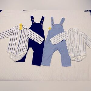 SHEIN corduroy overalls 6-9 months boys (2 outfits)